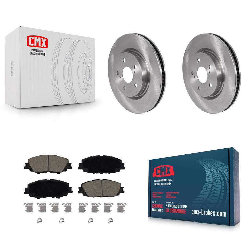 Front Disc Brake Rotors And Ceramic Pads Kit For 2023-2024 Toyota Prius AWD K8C-104655
