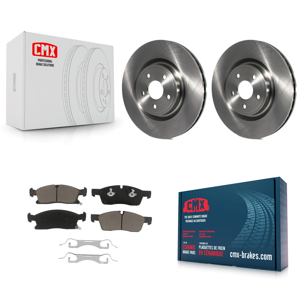 Front Brake Rotors Ceramic Pad Kit For 2017 Dodge Durango With 380mm Diameter Rotor K8C-104656