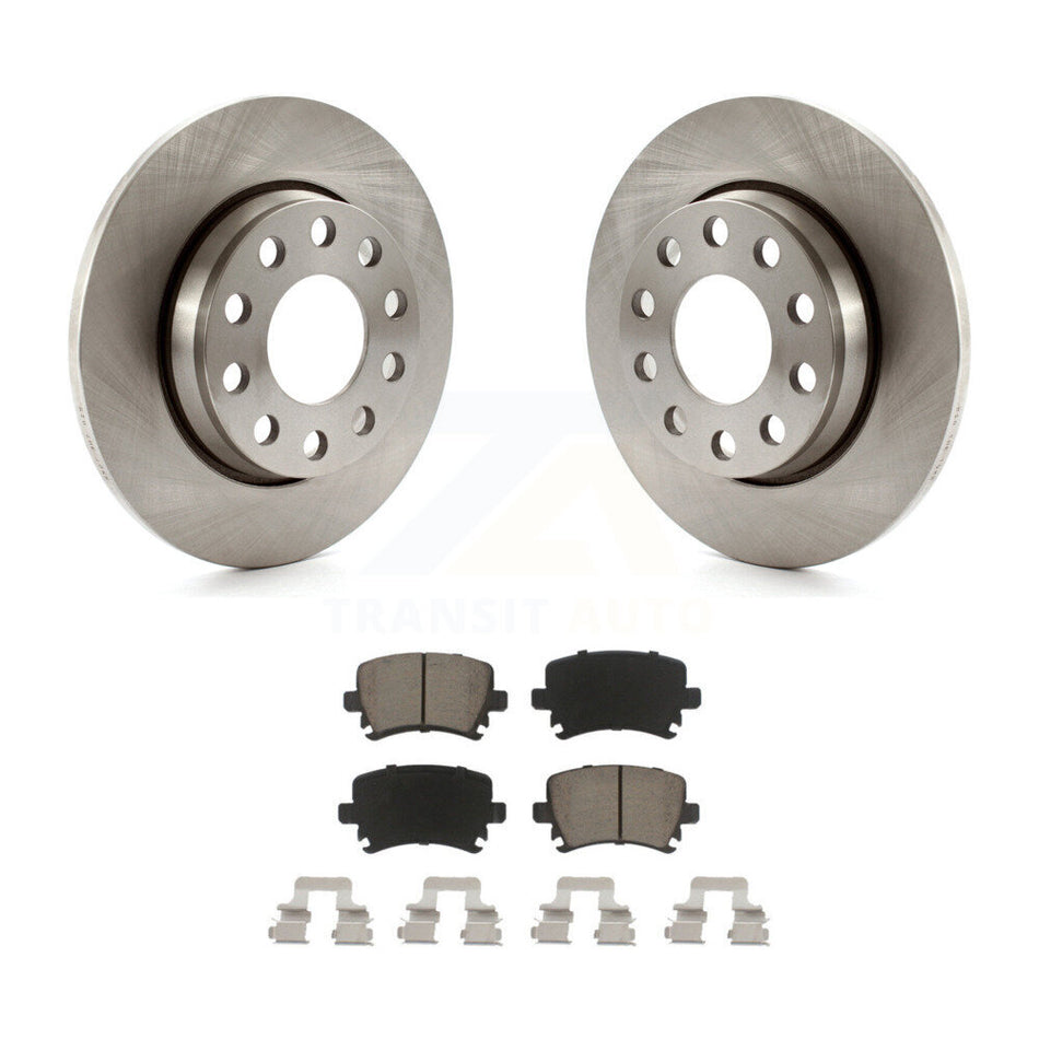Rear Brake Rotors Ceramic Pad Kit For 06 Audi A4 3.2L 2.0L With 255mm Diameter Rotor K8C-104667