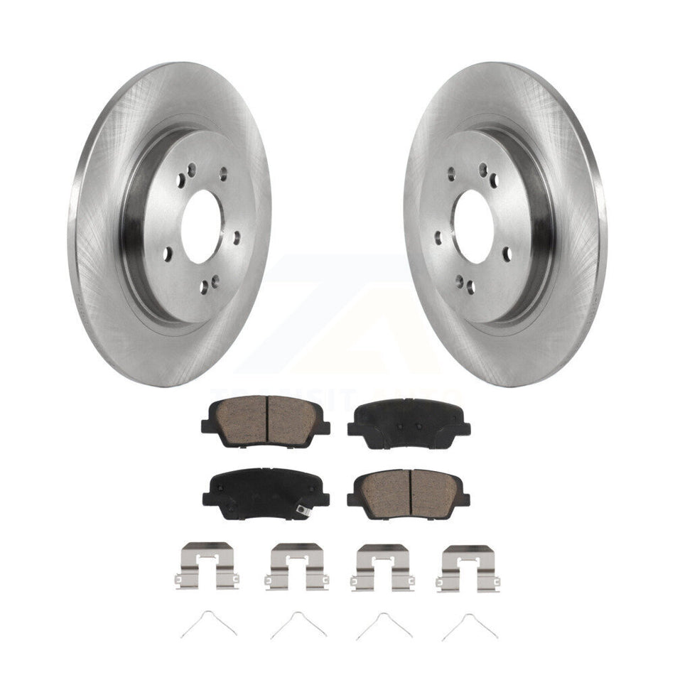 Rear Brake Rotor Ceramic Pad Kit For 2019 Hyundai Santa Fe With Dual Piston Front Caliper K8C-104678