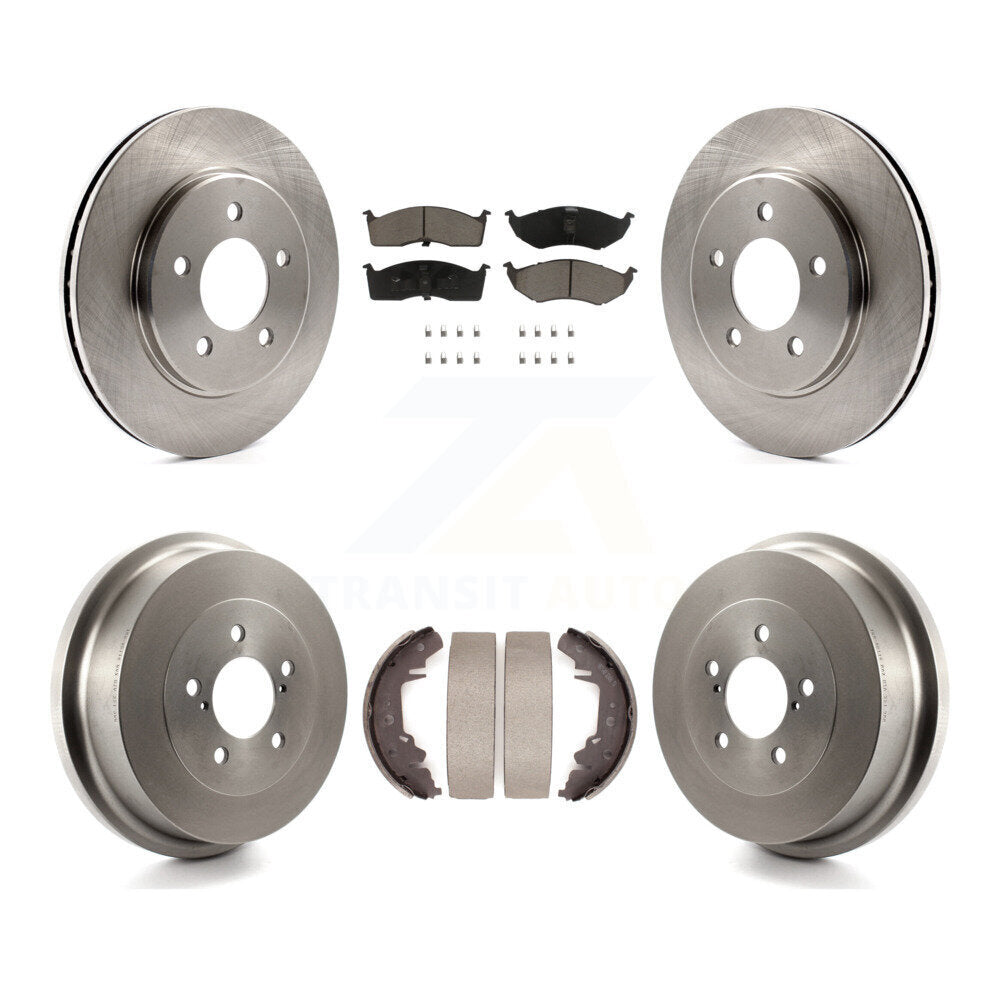 Front Rear Brake Rotor Ceramic Pad Drum Kit For Dodge Caravan Grand Plymouth Voyager Town K8C-104684