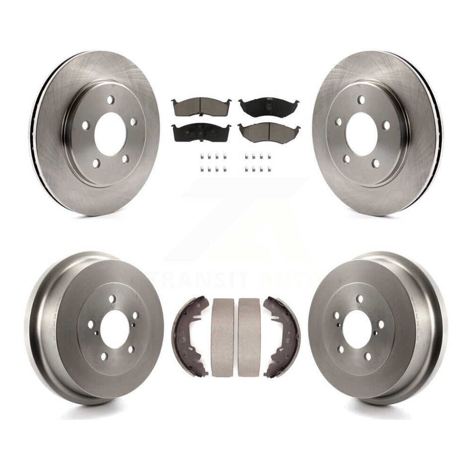 Front Rear Brake Rotor Ceramic Pad Drum Kit For Dodge Caravan Grand Plymouth Voyager Town K8C-104684