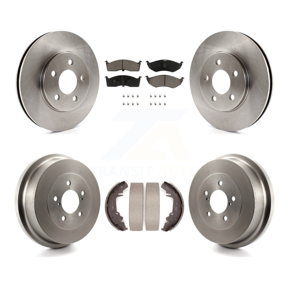 Front Rear Disc Brake Rotors Ceramic Pads And Drum Kit For Chrysler Grand Voyager K8C-104685