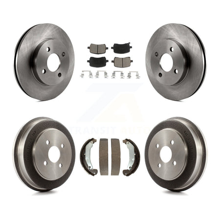 Front Rear Brake Rotor Ceramic Pad And Drum Kit For 2007-2008 Pontiac G5 Disc rear brakes K8C-104691