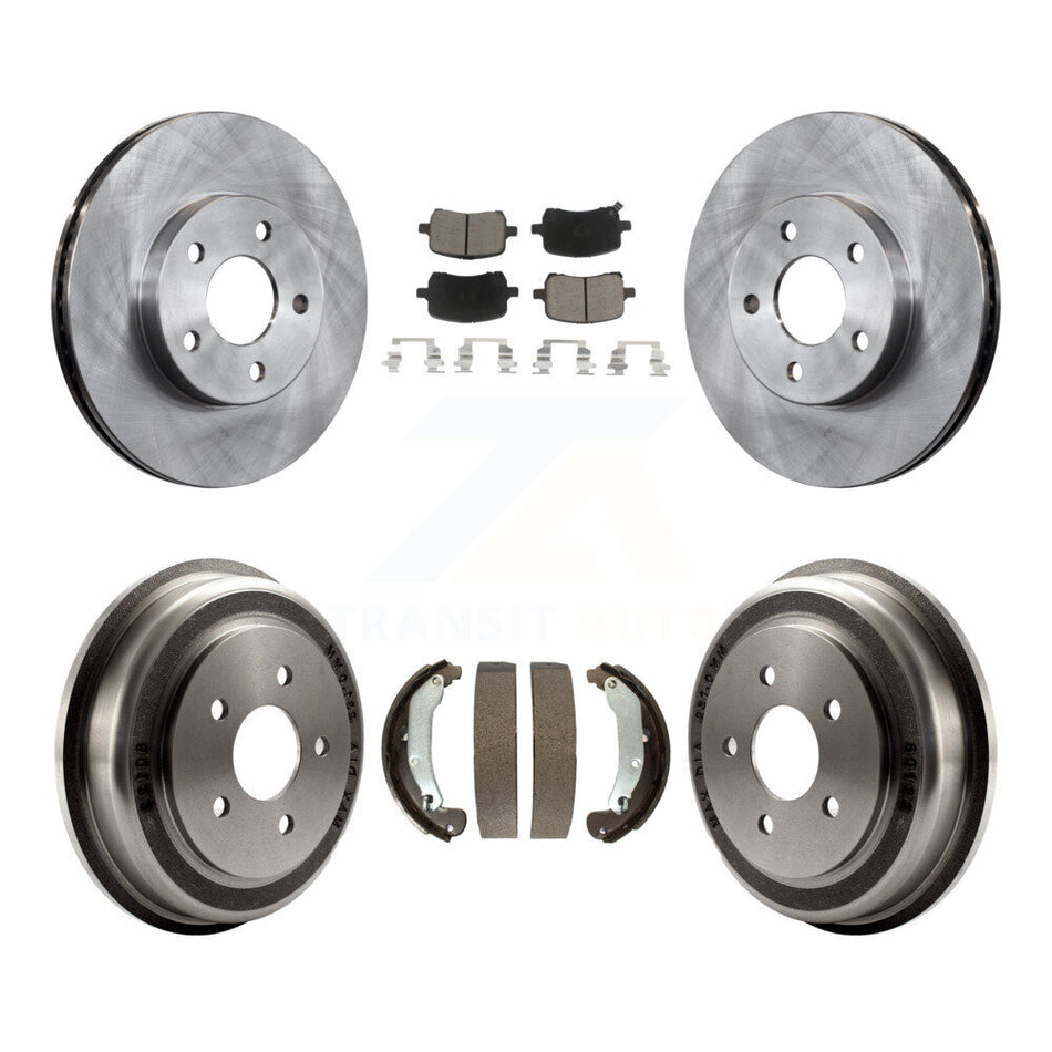 Front Rear Brake Rotor Ceramic Pad And Drum Kit For 2007-2008 Pontiac G5 Disc rear brakes K8C-104692