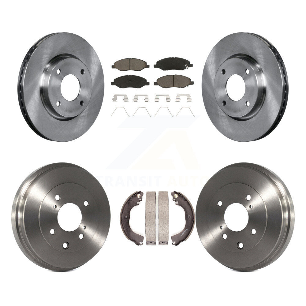 Front Rear Disc Brake Rotors Ceramic Pads And Drum Kit For 2008 Nissan Versa 4-Wheel ABS K8C-104694