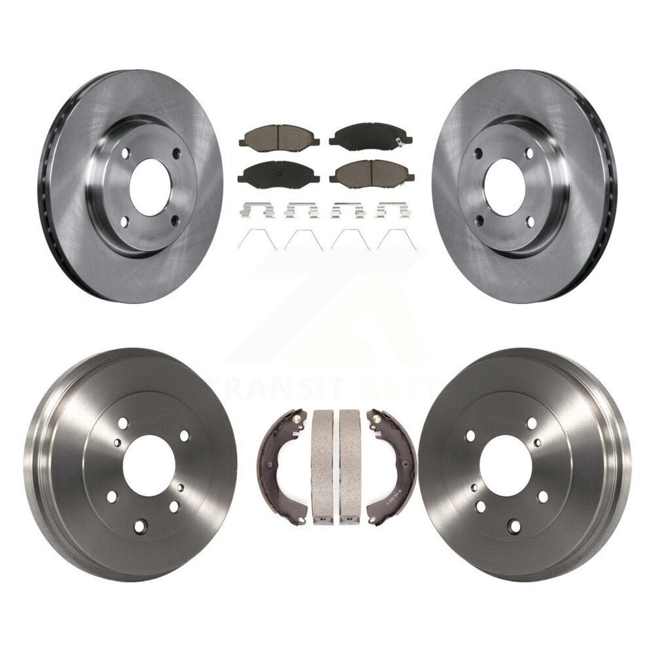 Front Rear Disc Brake Rotors Ceramic Pads And Drum Kit For 2008 Nissan Versa 4-Wheel ABS K8C-104694