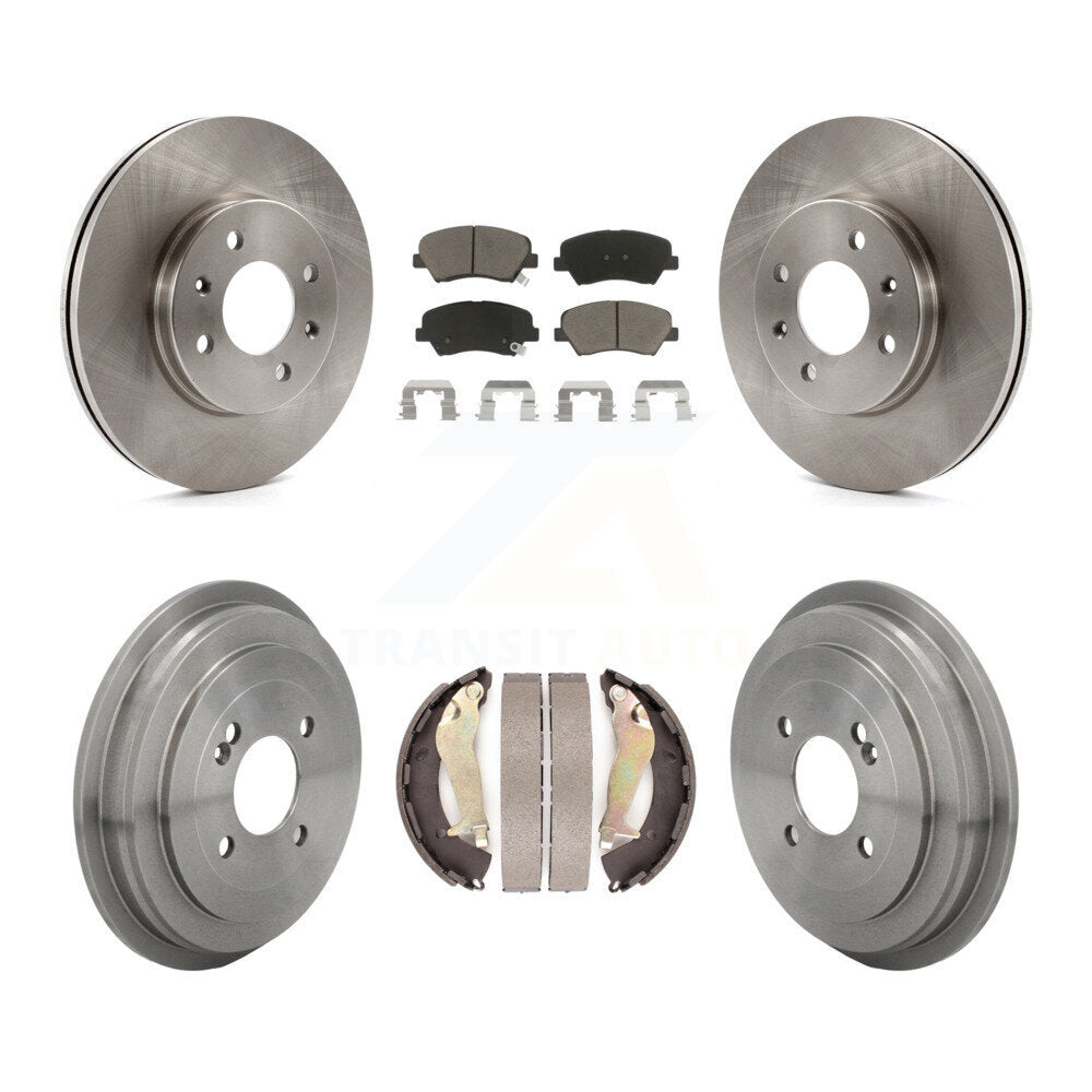 Front Rear Disc Brake Rotors Ceramic Pads And Drum Kit For Kia Rio K8C-104695