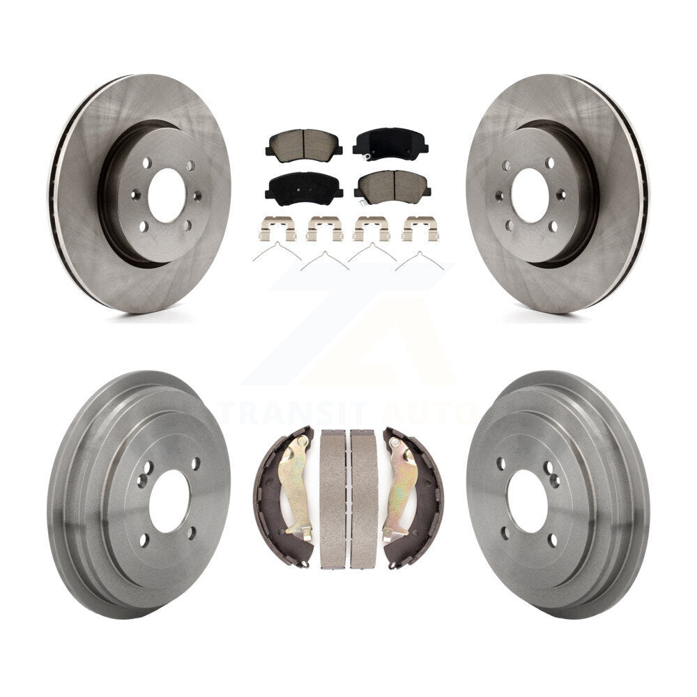 Front Rear Disc Brake Rotors Ceramic Pads And Drum Kit For Kia Rio Hyundai Accent K8C-104696