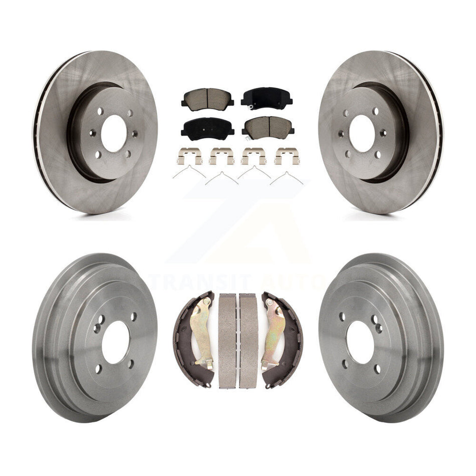 Front Rear Disc Brake Rotors Ceramic Pads And Drum Kit For Kia Rio Hyundai Accent K8C-104696