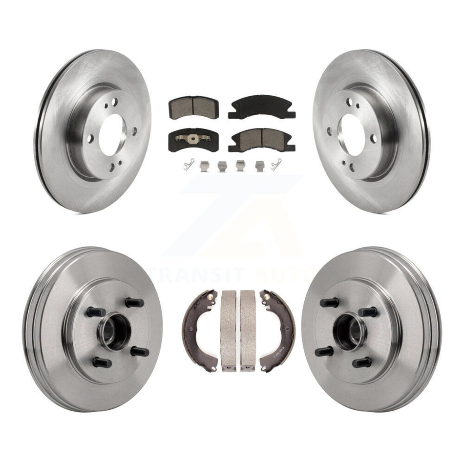 Front Rear Disc Brake Rotors Ceramic Pads And Drum Kit For 2017-2023 Mitsubishi Mirage G4 K8C-104697