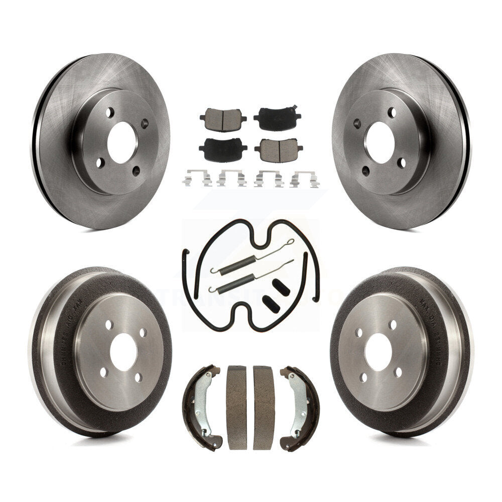 Front Rear Brake Rotor Ceramic Pad & Drum Kit (7Pc) For 07-08 Pontiac G5 Disc rear brakes K8C-104699