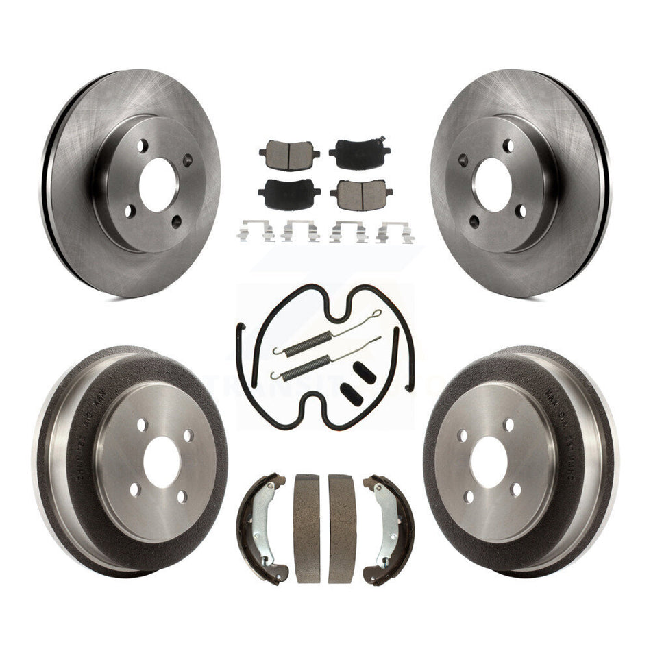 Front Rear Brake Rotor Ceramic Pad & Drum Kit (7Pc) For 07-08 Pontiac G5 Disc rear brakes K8C-104699