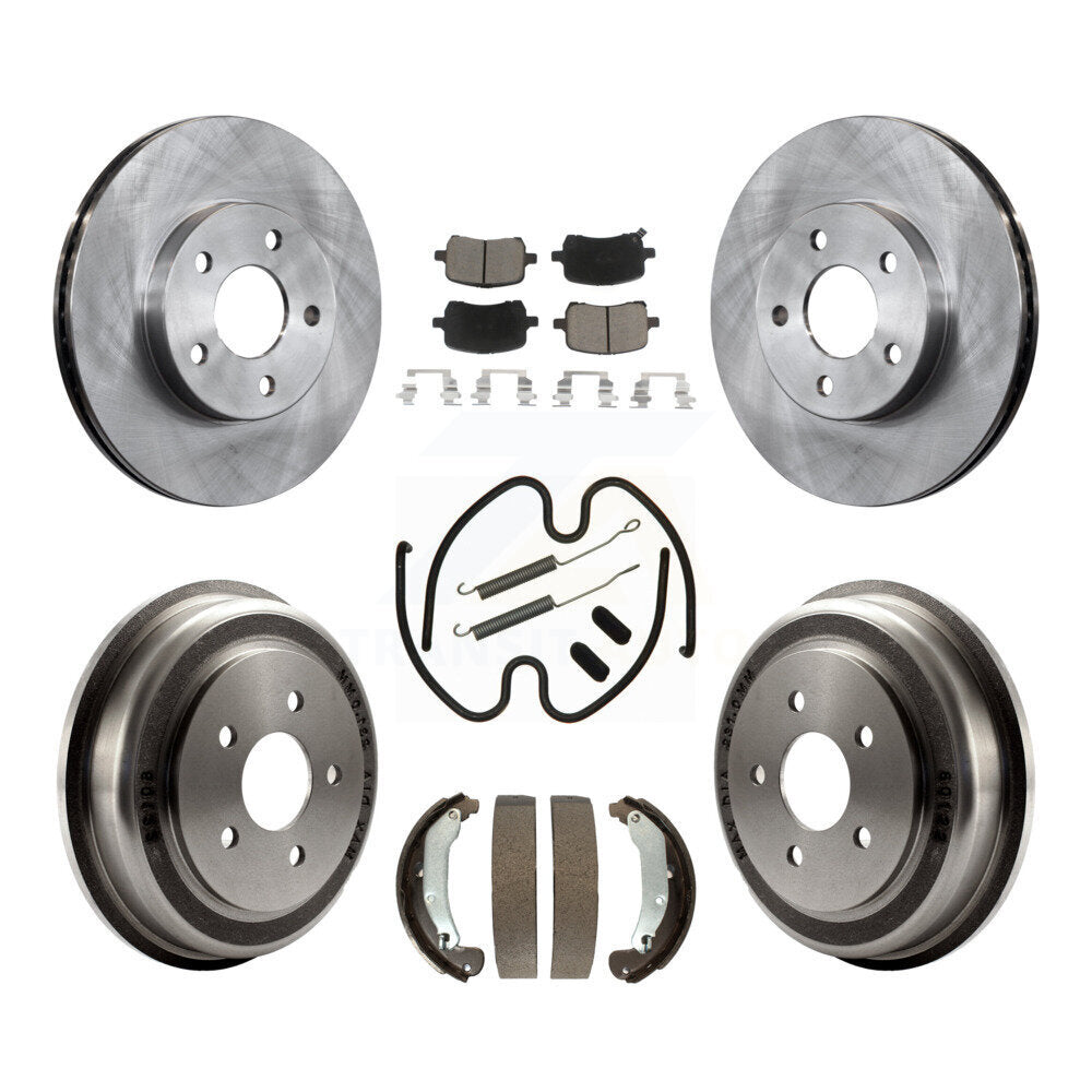 Front Rear Brake Rotor Ceramic Pad & Drum Kit (7Pc) For 07-08 Pontiac G5 Disc rear brakes K8C-104700