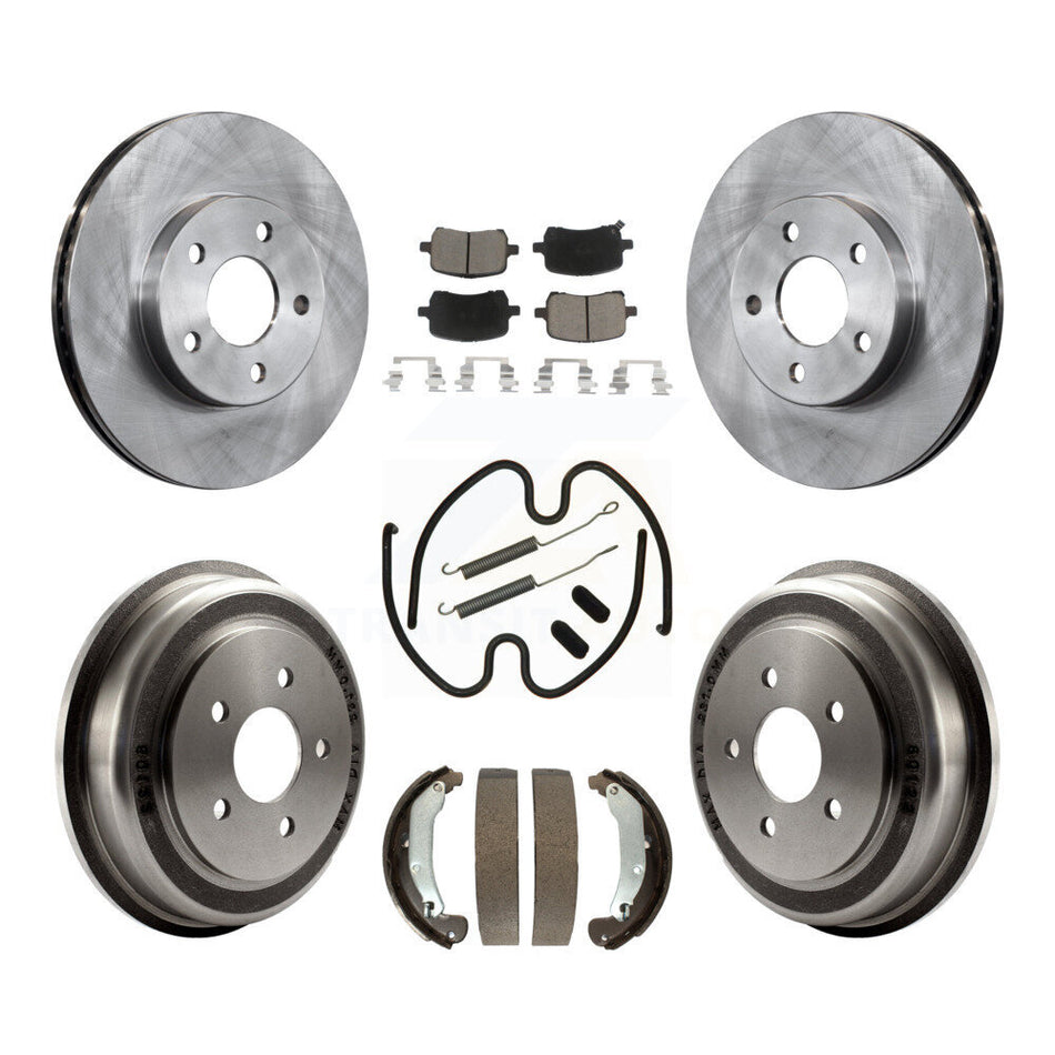 Front Rear Brake Rotor Ceramic Pad & Drum Kit (7Pc) For 07-08 Pontiac G5 Disc rear brakes K8C-104700