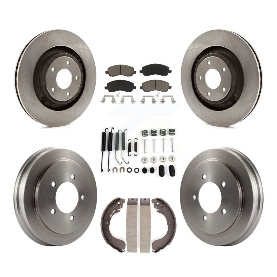 Front Rear Disc Brake Rotor Ceramic Pad Drum Kit (7Pc) For 2008-2009 Dodge Caliber SXT/SE K8C-104702