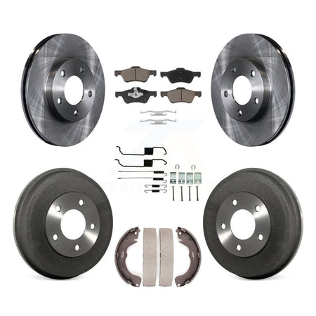 Front Rear Disc Brake Rotors Ceramic Pads And Drum Kit (7Pc) For Mercury Mariner K8C-104703