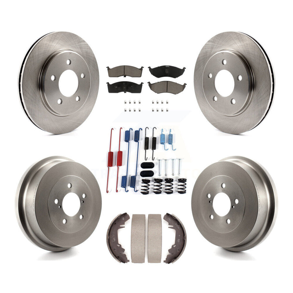 Front Rear Brake Rotor Ceramic Pad Drum Kit (7Pc) For Dodge Caravan Grand Plymouth Town & K8C-104704