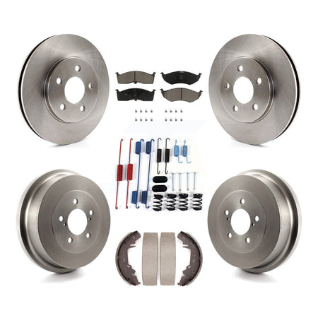 Front Rear Disc Brake Rotors Ceramic Pads And Drum Kit (7Pc) For Chrysler Grand Voyager K8C-104705
