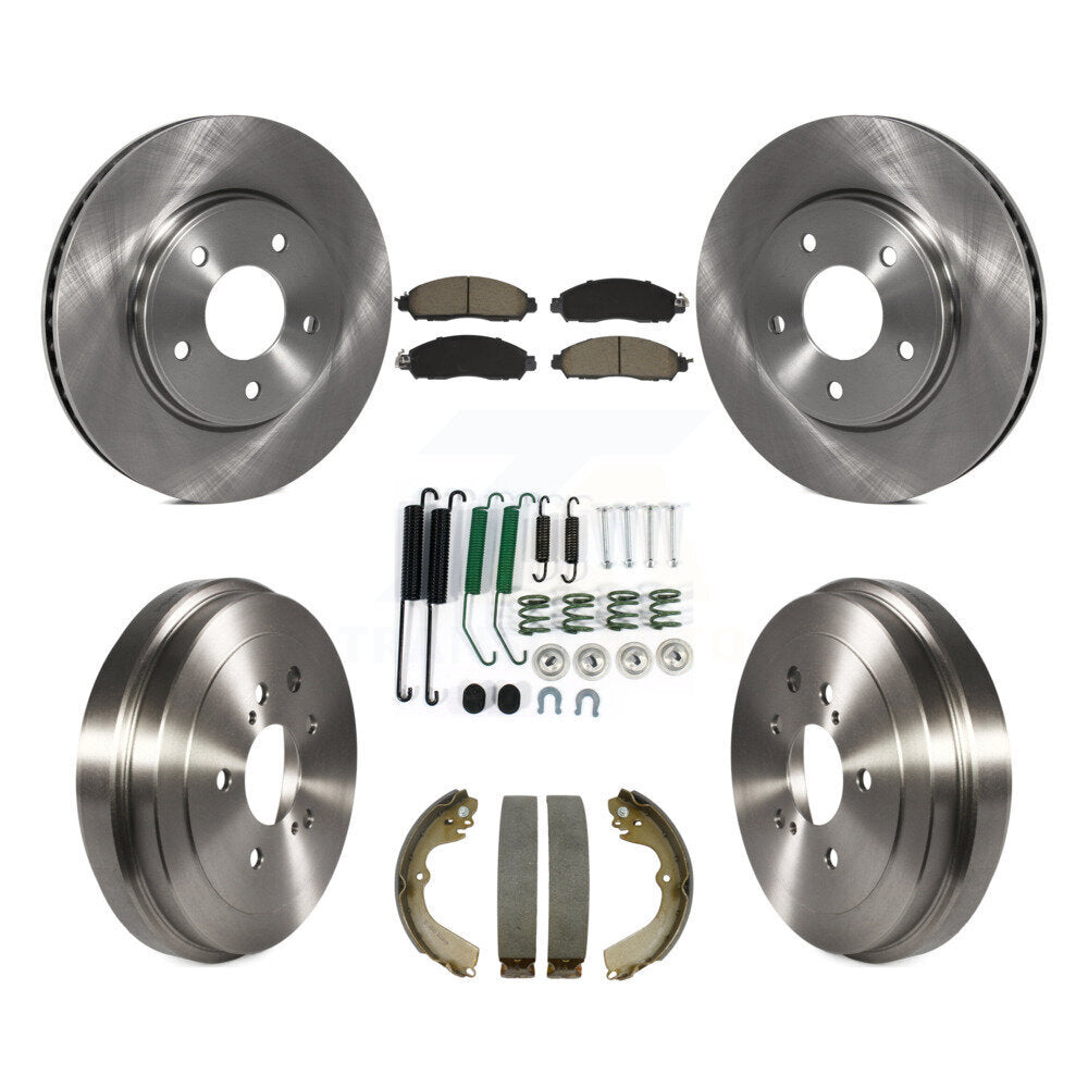 Front Rear Brake Rotor Ceramic Pad & Drum Kit (7Pc) For Nissan NV200 Without Taxi Package K8C-104706