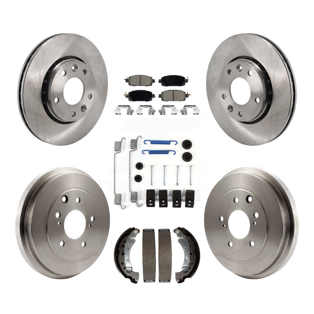 Front Rear Disc Brake Rotors Ceramic Pads And Drum Kit (7Pc) For 2020-2022 Nissan Sentra K8C-104707