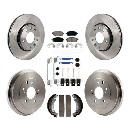Front Rear Disc Brake Rotors Ceramic Pads And Drum Kit (7Pc) For 2020-2022 Nissan Sentra K8C-104707
