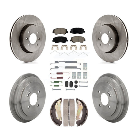 Front Rear Disc Brake Rotors Ceramic Pads And Drum Kit (7Pc) For Kia Rio Hyundai Accent K8C-104709