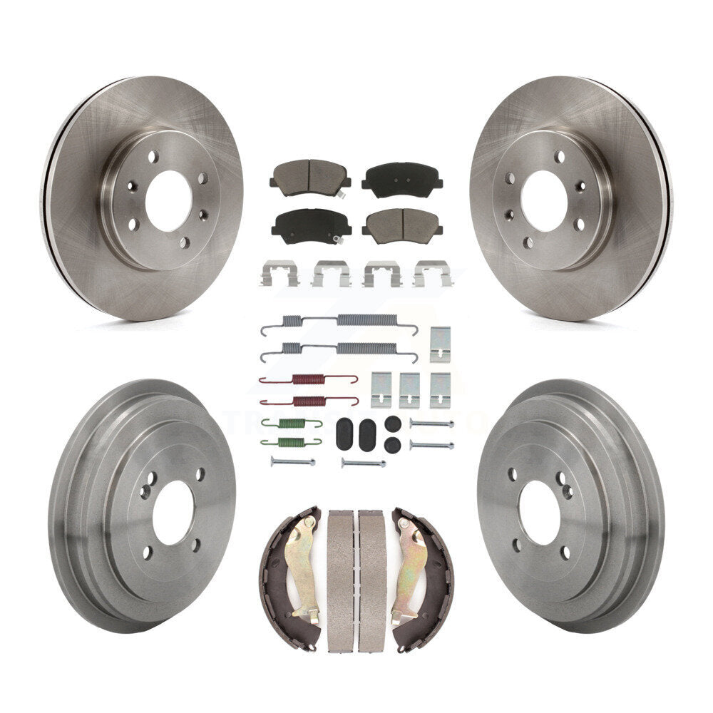 Front Rear Disc Brake Rotors Ceramic Pads And Drum Kit (7Pc) For Kia Rio K8C-104710