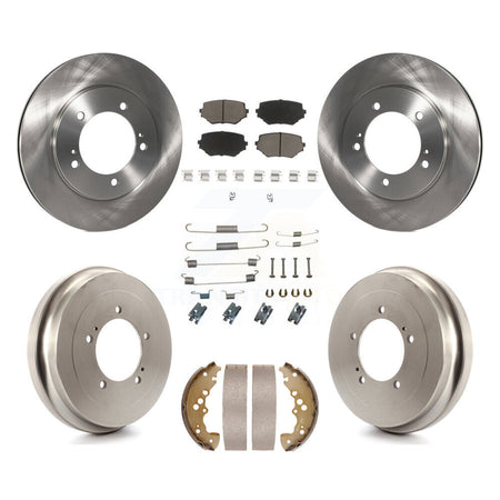 Front Rear Disc Brake Rotors Ceramic Pads And Drum Kit (7Pc) For Suzuki XL-7 K8C-104711