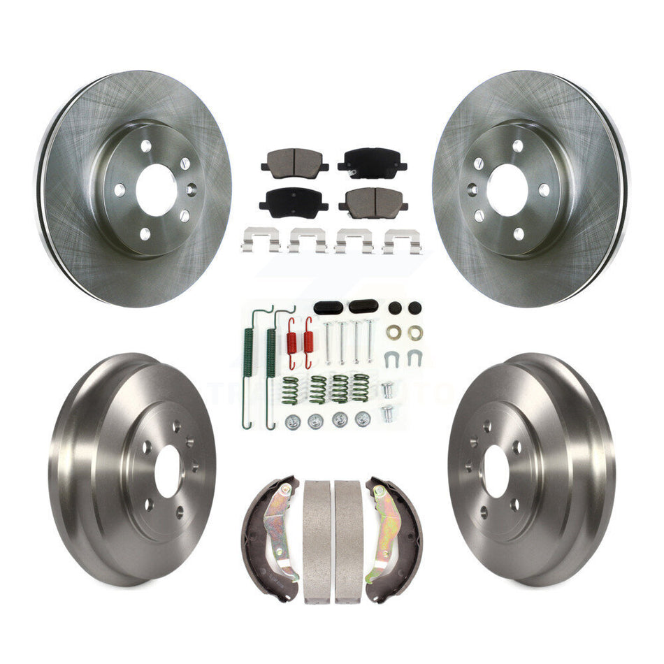 Front Rear Disc Brake Rotors Ceramic Pads And Drum Kit (7Pc) For 2018 Chevrolet Sonic K8C-104713