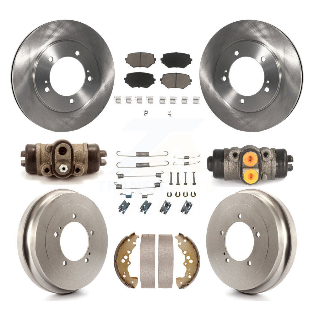 Front Rear Disc Brake Rotors Ceramic Pads And Drum Kit (9Pc) For Suzuki XL-7 K8C-104715
