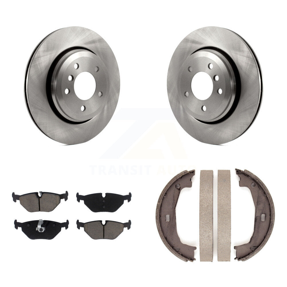 Rear Disc Rotors Ceramic Pads And Parking Brake Shoes Kit For BMW 320i K8C-104721