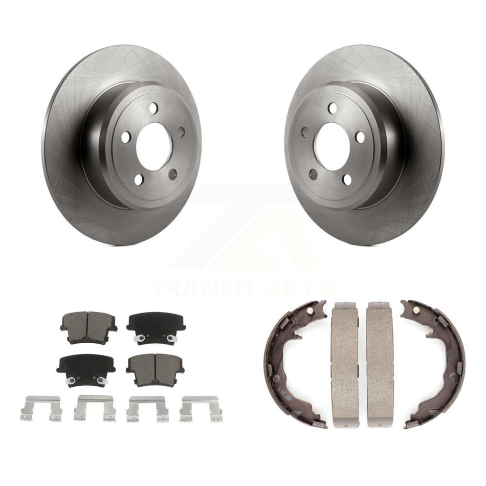 Rear Disc Rotors Ceramic Pads And Parking Brake Shoes Kit For Dodge Avenger K8C-104723