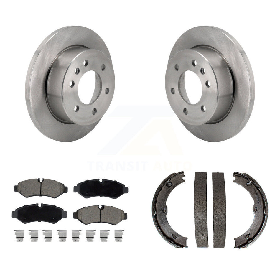 Rear Disc Rotors Ceramic Pads And Parking Brake Shoes Kit For Mercedes-Benz Sprinter 1500 K8C-104725