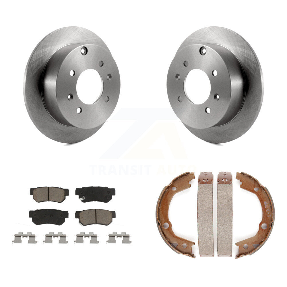 Rear Disc Rotors Ceramic Pads & Parking Shoes Kit For 2006 Kia Magentis With 4 Lug Wheels K8C-104727