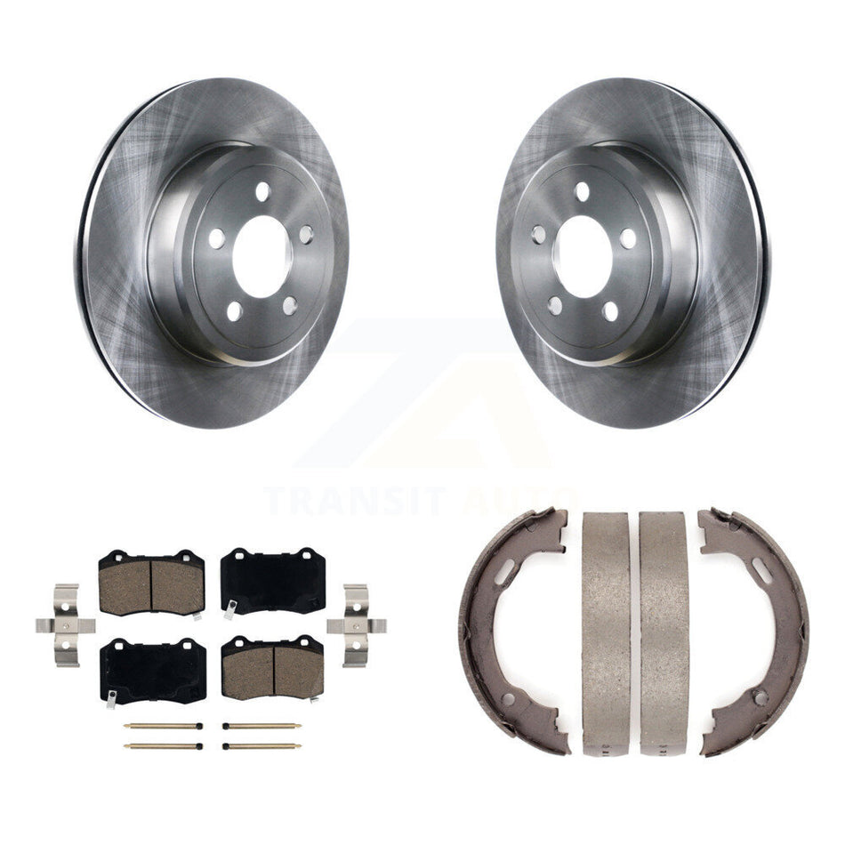 Rear Disc Rotors Ceramic Pads Parking Brake Shoes Kit For Chrysler 300 With Brembo Brakes K8C-104728