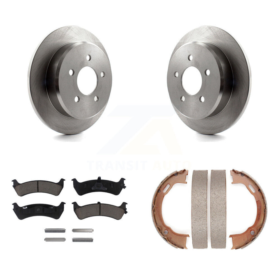 Rear Disc Rotors Ceramic Pads & Parking Shoes Kit For Ford Ranger Explorer Sport Mercury K8C-104730