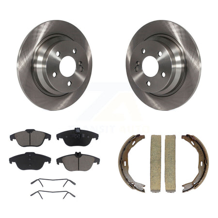 Rear Disc Rotors Ceramic Pads & Parking Shoes Kit For Mercedes-Benz E350 With Solid Rotor K8C-104740