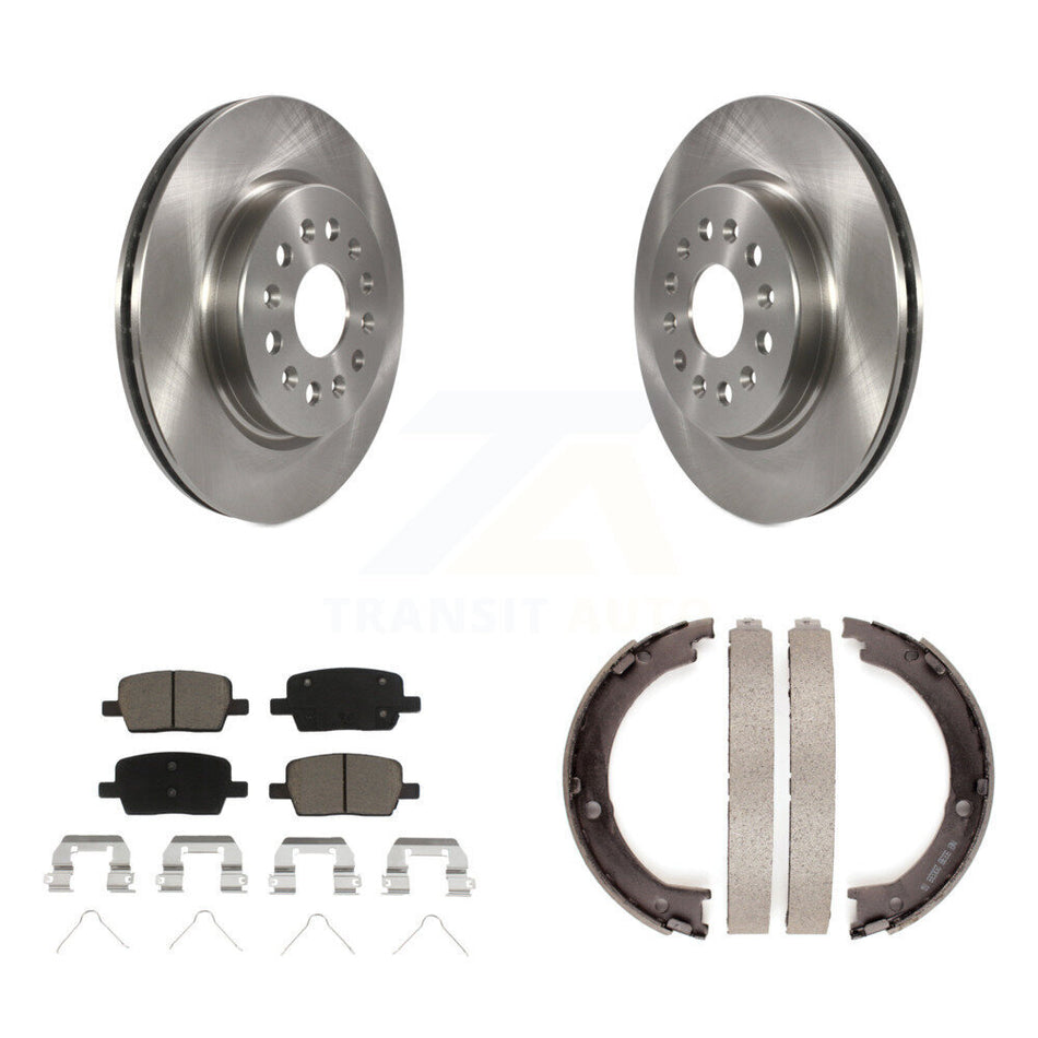 Rear Disc Rotors Ceramic Pads And Parking Brake Shoes Kit For 2017 GMC Acadia K8C-104741