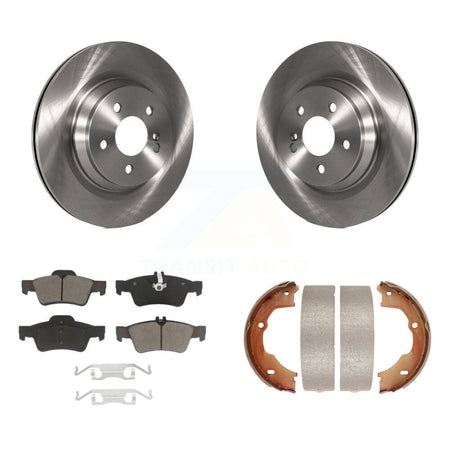 Rear Disc Rotors Ceramic Pads And Parking Brake Shoes Kit For Mercedes-Benz SL550 K8C-104747
