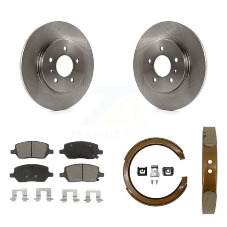 Rear Disc Rotors Ceramic Pads And Parking Shoes Kit For 2005 Pontiac Montana SV6 with AWD K8C-104748