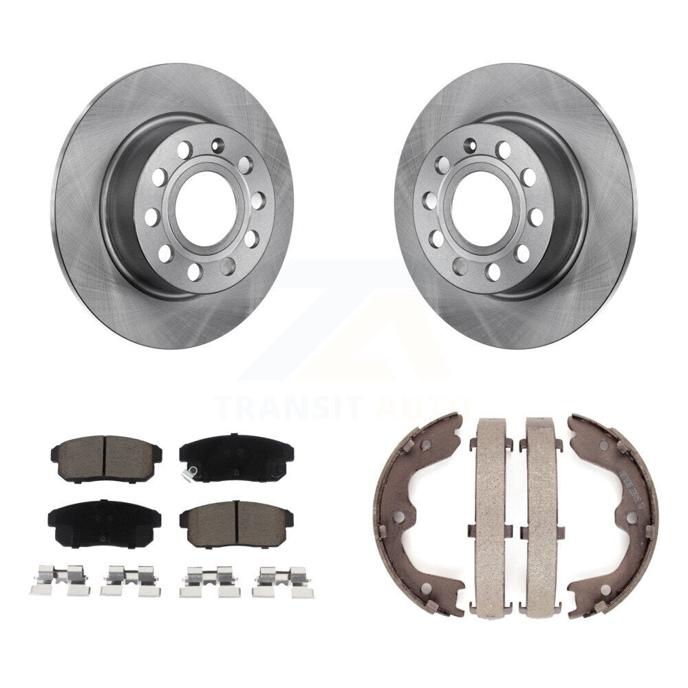 Rear Disc Rotors Ceramic Pads And Parking Brake Shoes Kit For 2003 Nissan Maxima K8C-104752