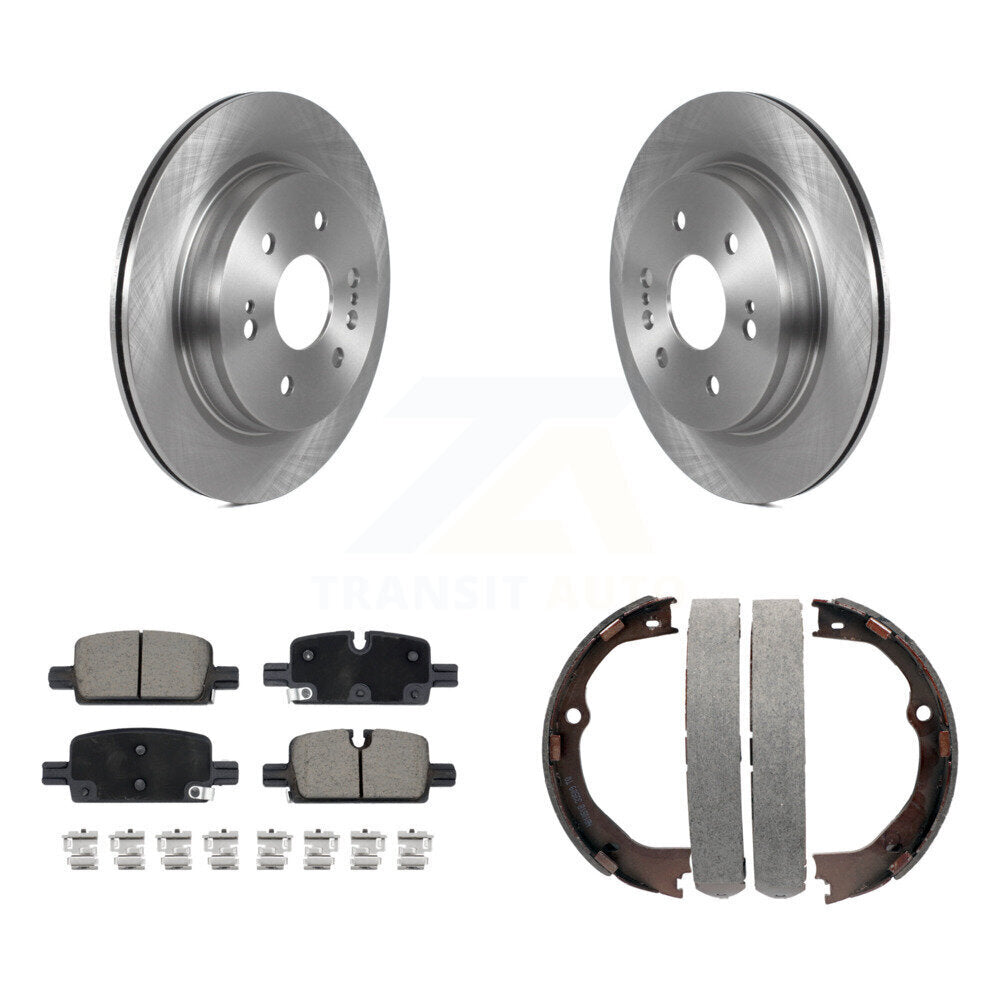 Rear Disc Rotors Ceramic Pads And Parking Brake Shoes Kit For GMC Yukon XL K8C-104753
