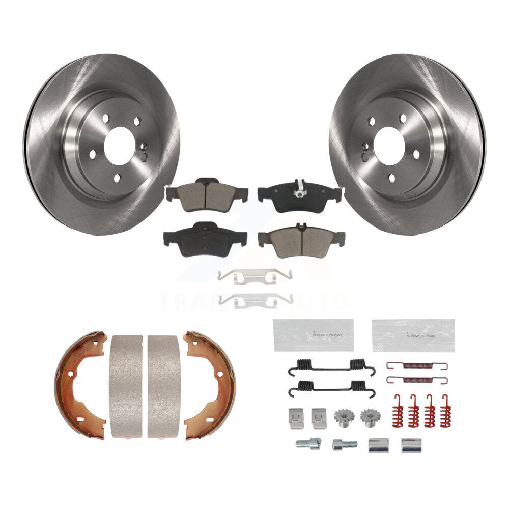 Rear Disc Rotors Ceramic Pads Parking Brake Shoes & Hardware Kit For Mercedes-Benz SL550 K8C-104754