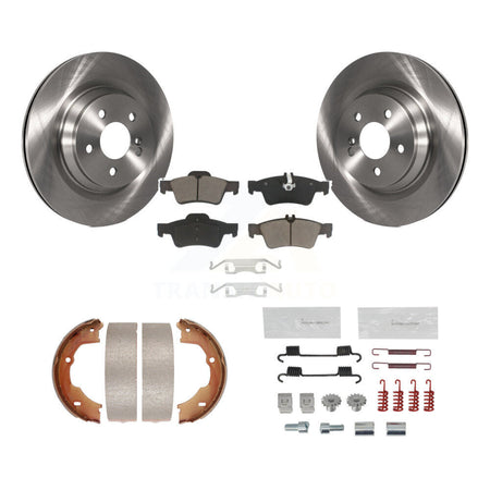 Rear Disc Rotors Ceramic Pads Parking Brake Shoes & Hardware Kit For Mercedes-Benz SL550 K8C-104754