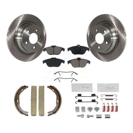 Rear Disc Rotors Ceramic Pads Parking Shoes Hardware Kit For 10 Mercedes-Benz E350 Coupe K8C-104756