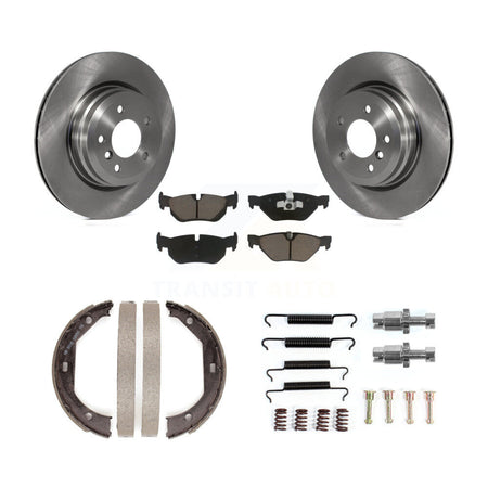 Rear Disc Rotors Ceramic Pads Parking Brake Shoes Hardware Kit For 2012 BMW X1 xDrive28i K8C-104759