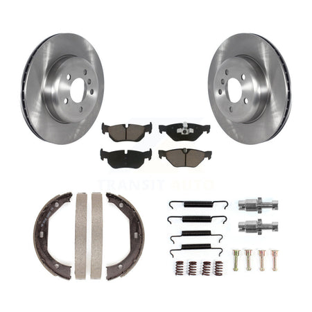 Rear Disc Rotors Ceramic Pads Parking Brake Shoes And Hardware Kit For BMW 328i xDrive K8C-104760