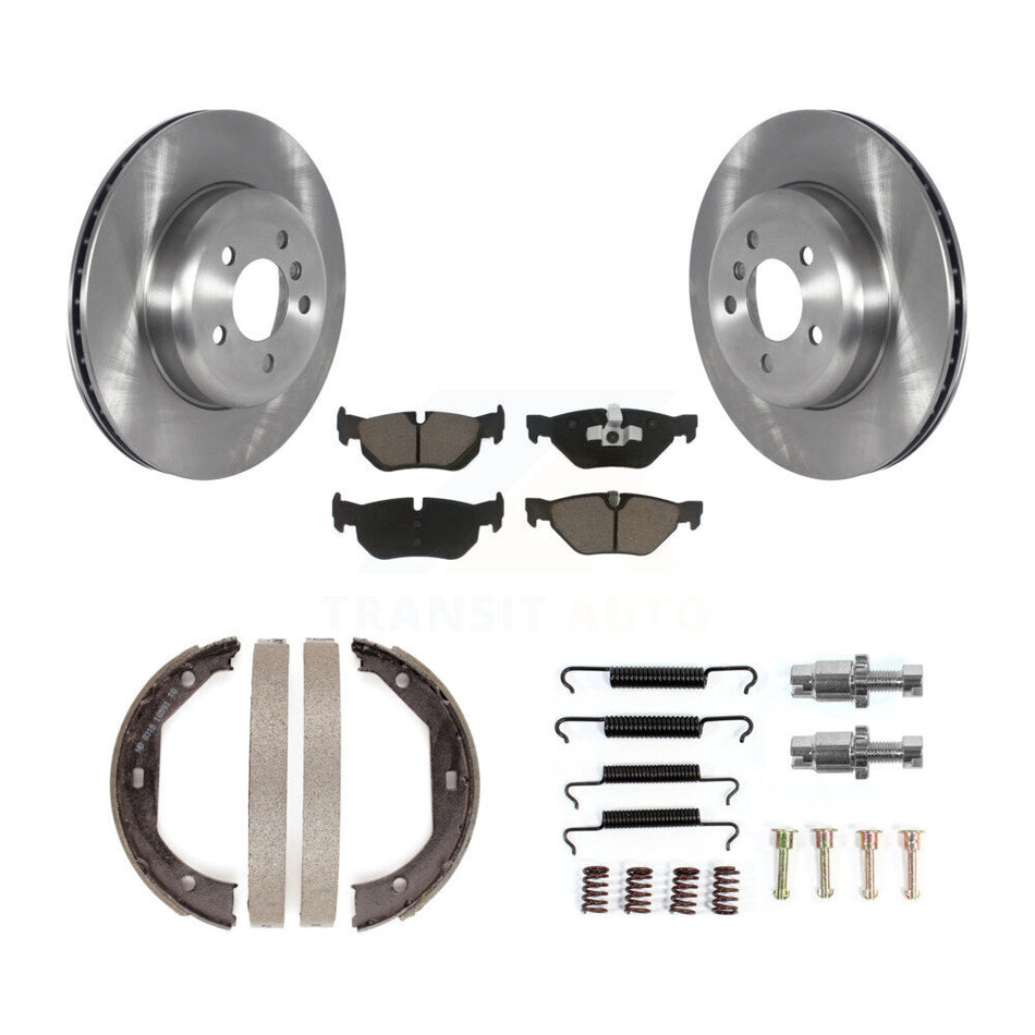 Rear Disc Rotors Ceramic Pads Parking Brake Shoes And Hardware Kit For BMW 328i xDrive K8C-104760