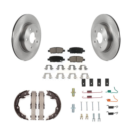 Rear Disc Rotors Ceramic Pads Parking Brake Shoes And Hardware Kit For Nissan LEAF K8C-104769